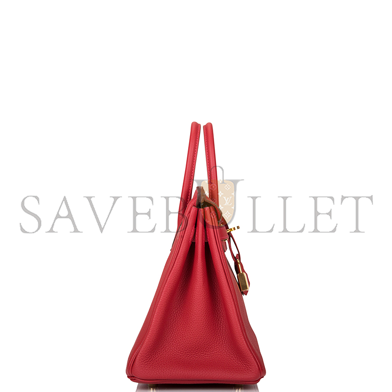 HERMÈS BIRKIN 25 TOGO ROUGE CASAQUE GOLD HARDWARE (25*20*13cm)